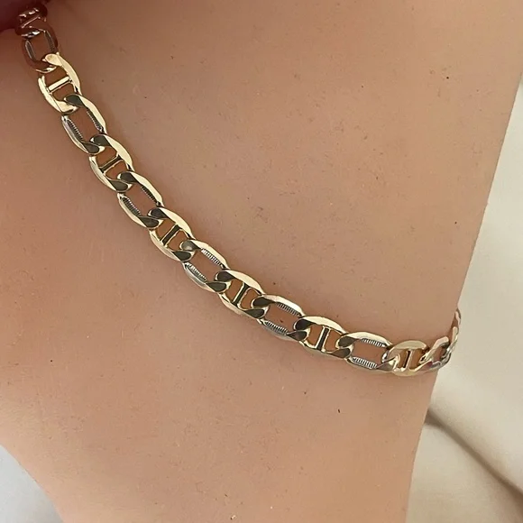 18k Gold Filled Thick Mariner Anklet - Picture 2 of 8
